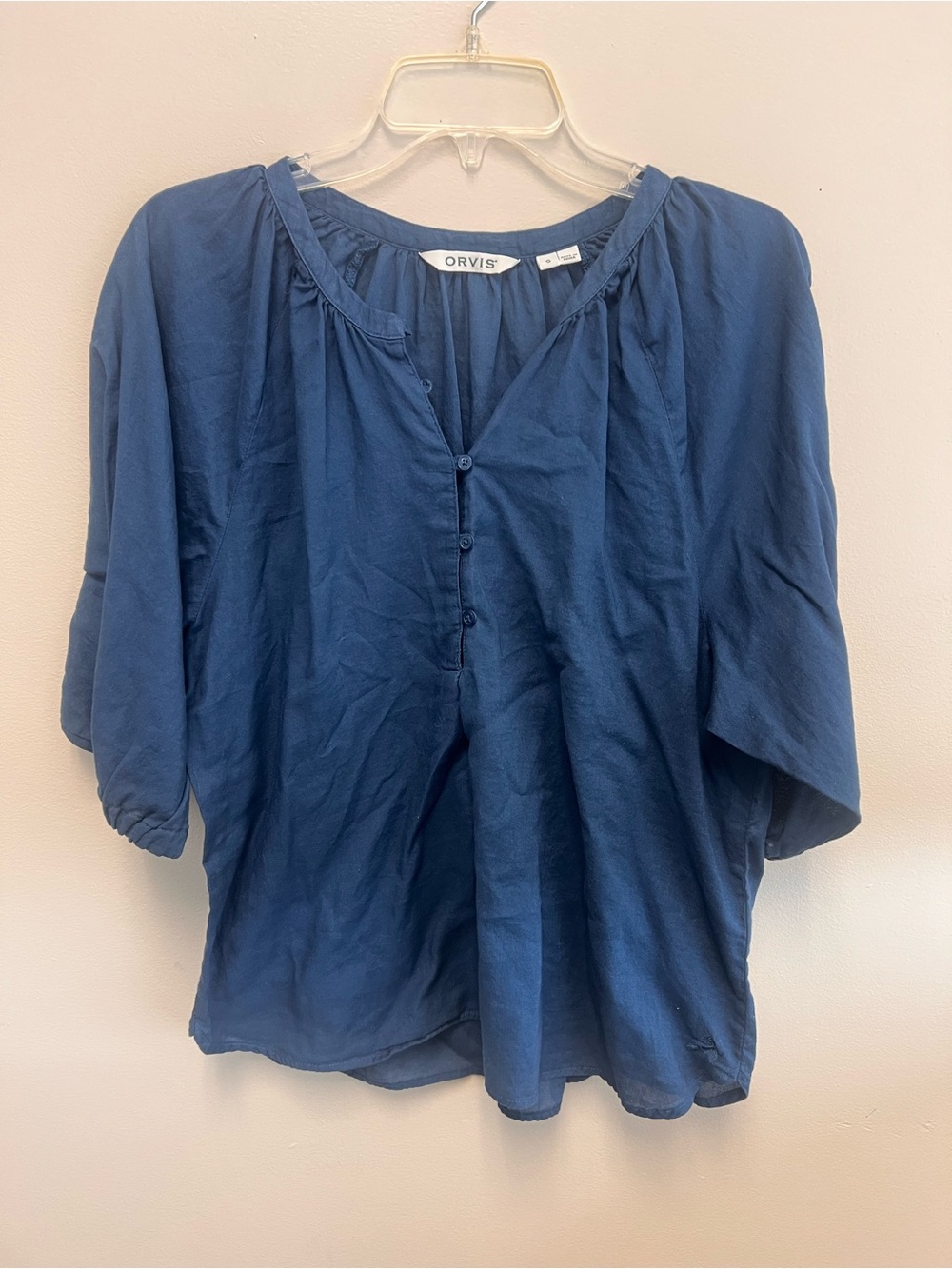 EUC Orvis navy blouse